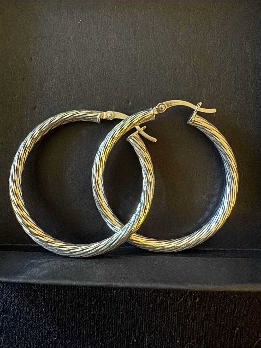 Classic Twisted Hoop Earrings - 925 Silver